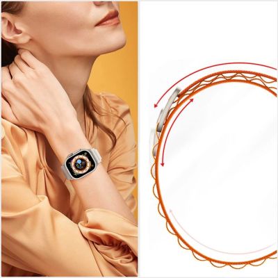 6. Pasek Tech-Protect Nylon Pro na Apple Watch 4 / 5 / 6 / 7 / 8 / 9 / SE / Ultra 1 / 2 (42/44/45/49 mm) - czarno-pomarańczowy