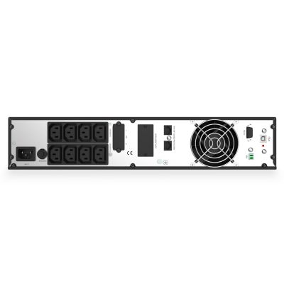 15. Digitus Zasilacz awaryjny UPS Online Rack 19" LCD, 1500VA/1500W, 3x12V/9Ah, 8xC13, USB, RS232, RJ45