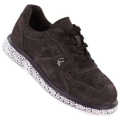 Skórzane półbuty damskie zamszowe brązowe Vinceza  66903