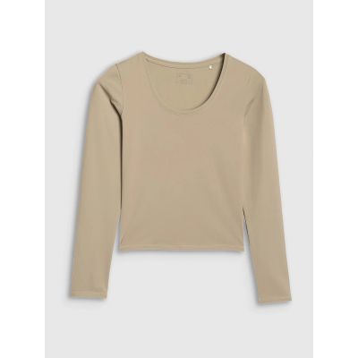 6. Longsleeve slim gładki damski 4F 4FRSS25TLONF511-83S