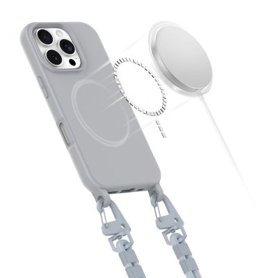 4. Etui Tech-Protect MagNecklace MagSafe ze smyczą na iPhone 16 Pro - szare