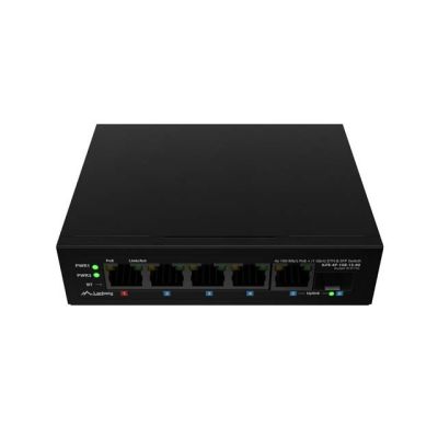 7. SWITCH LANBERG ILFE-4P-1GE-1S-90 LIGHT INDUSTRIAL POE 1XBT 3XAT SFP+ETH DIN FAST ETHERNET