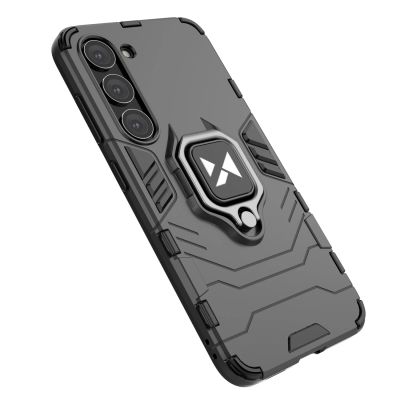 13. Wozinsky Ring Armor etui Samsung Galaxy S23+ pancerny pokrowiec uchwyt magnetyczny ring czarne