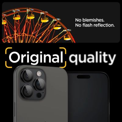 13. Osłona aparatu Spigen Glas.tR EZ Fit Optik Camera Protector na iPhone 14 Pro / Pro Max / 15 Pro / Pro Max / 16 Pro / Pro Max / 17 Pro / 17 Pro Max - czarna 2 szt.