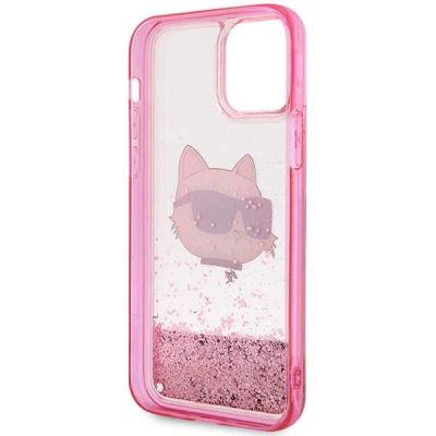 7. Etui Karl Lagerfeld Glitter Choupette Head na iPhone 12 / iPhone 12 Pro - różowe