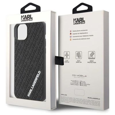 8. Etui Karl Lagerfeld 3D Rubber Multi Logo na iPhone 15 Plus - czarne