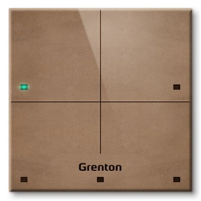 2. Grenton Panel dotykowy/ 4 pola dotykowe/ TF-Bus/ jasny, wykonany z naturalnej skóry front