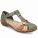 7. Sandały damskie komfortowe na rzepy zabudowane palce zielone Rieker M1655-54