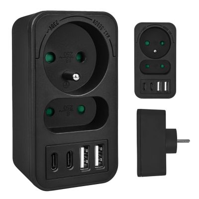 8. MACLEAN GNIAZDKO PRĄDOWE X2 + 4XUSB, ROZGAŁĘŹNIK Z 2 GNIAZDAMI, 2XUSB A, 2XUSB C PD 20W, 1X16A + 1X6A MCE249 F/B