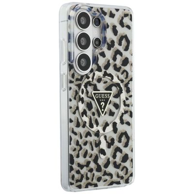 4. Etui Guess IML Leopard Print Triangle MagSafe na Samsung Galaxy S26 Ultra - czarne