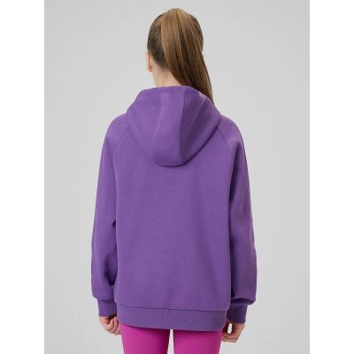 2. Bluza dresowa loose z kapturem dziewczęca 4F 4FJRSS26TSWSF3040-50S