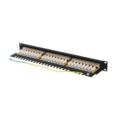 11. LANBERG PATCH PANEL 24 PORT 1U 19" KAT.6A FTP CZARNY PPSA-1024-B