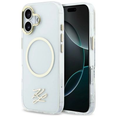 Etui Karl Lagerfeld IML KL Script Logo MagSafe na iPhone 17 - przezroczyste