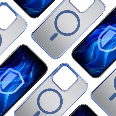 15. Etui 3mk Frosty MagCase Blue na Apple iPhone 13 Pro Max - przezroczyste