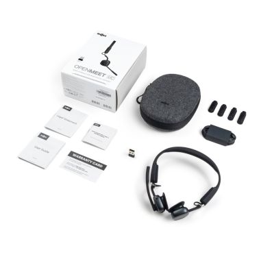 7. Słuchawki bezprzewodowe kostne Shokz OpenMeet mic-ANC USB-C + adapter USB-A czarne