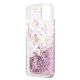 7. Etui Guess Peony Liquid Glitter na iPhone 13 mini - różowe