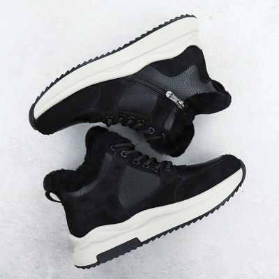 9. Skórzane botki damskie na platformie czarne Filippo  DBT7240