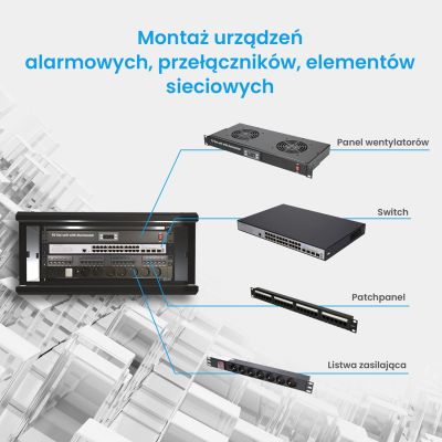 8. Extralink Szafa rack 4U 600x450 Czarna montowana na ścianie
