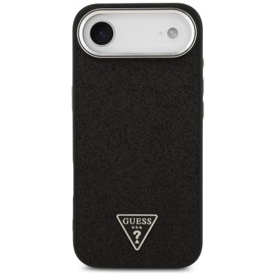 3. Etui Guess Glitter Triangle Logo MagSafe do iPhone 17 Air - czarne