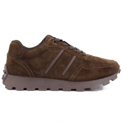 2. Skórzane półbuty sneakersy platformy brązowy S.Barski