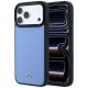 Etui Mercedes Leather Mesh with Bow Line MagSafe na iPhone 18 Pro / 17 Pro - niebieskie