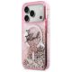2. Etui Karl Lagerfeld Liquid Glitter Karl Script Logo MagSafe na iPhone 17 Pro - różowe