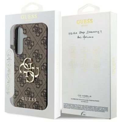 8. Etui Guess 4G Big Metal Logo na Samsung Galaxy S24 - brązowe