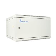 Extralink Szafa rack 6U 600x450 ASP Szara montowana na ścianie, drzwi blaszane pełne