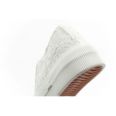 7. Lee buty damskie sportowe Isla trampki białe platforma koronkowe