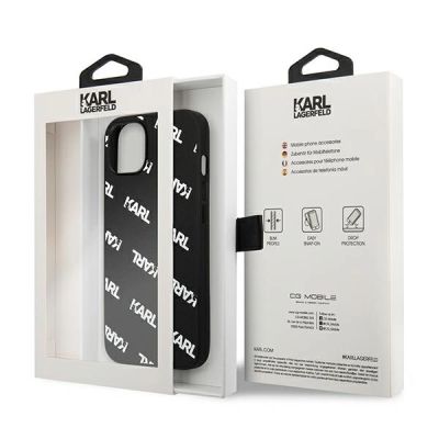 8. Etui Karl Lagerfeld Allover na iPhone 13 mini - czarne