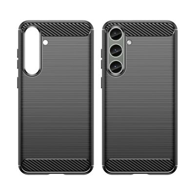 7. Etui do Carbon Case Samsung Galaxy S24+ elastyczny silikonowy karbonowy pokrowiec - czarny