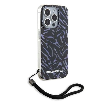 3. Etui Karl Lagerfeld Zebra With Cord na iPhone 15 Pro Max - fioletowe