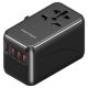 2. Uniwersalny adapter podróżny z ładowarką Vention 100W GaN 1x USB-A 3x USB-C czarny