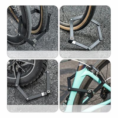 13. Zapięcie rowerowe Rockbros 32140003001 na klucz z uchwytem składane 88cm - czarne