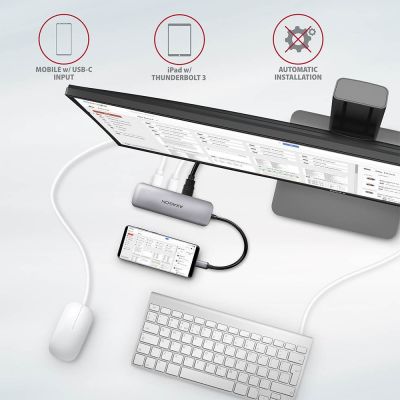 7. Axagon HMC-5 stacja dokująca Przewodowa USB 3.2 Gen 1 (3.1 Gen 1) Type-C Szary