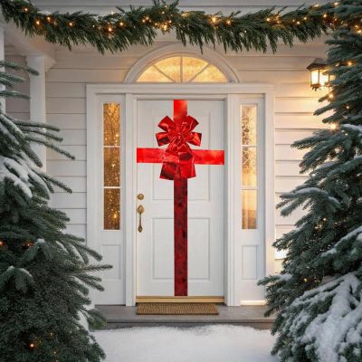 5. KOKARDA NA DRZWI 33x42CM WSTĄŻKA CZERWONA