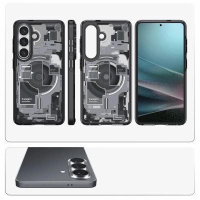 16. Etui Spigen Ultra Hybrid Mag MagSafe na Samsung Galaxy S26 Zero One - przezroczysto-czarne