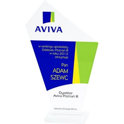 6. Trofeum szklanie z nadrukiem kolorowym LuxorJet