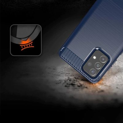 5. Carbon Case elastyczne etui pokrowiec Samsung Galaxy A72 4G niebieski