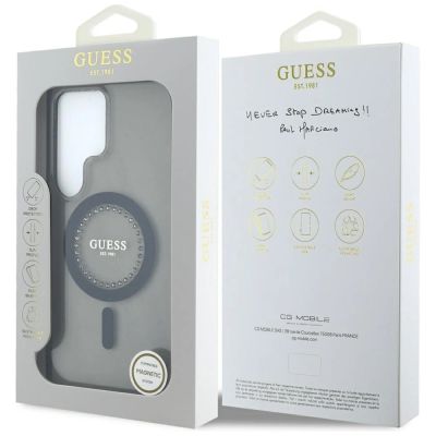8. Etui Guess Rhinestones Printed Classic Logo MagSafe Samsung Galaxy S25 Ultra czarny