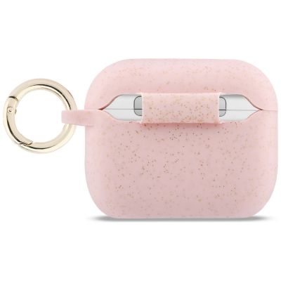 2. Etui Guess Silicone Glitter Ring na AirPods Pro 3 - różowe