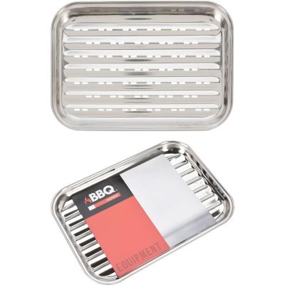 BLASZKA TACKA DO GRILLOWANIA 34x24CM STAL NIERDZEWNA