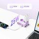 3. Listwa zasilająca Orico PDC25 25W 6w1 2x AC + 2x USB-A + 2x USB-C - fioletowa