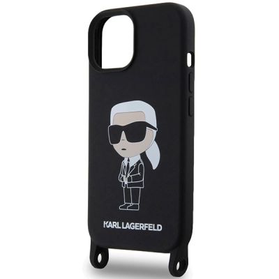 5. Etui Karl Lagerfeld Crossbody Silicone Ikonik do iPhone 15 - czarne