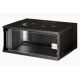13. Szafa sieciowa wisząca 19" 4U, SOHO PRO 240 x 540 x 400 mm, drzwi szyba, czarny, niezłożona, 60kg
