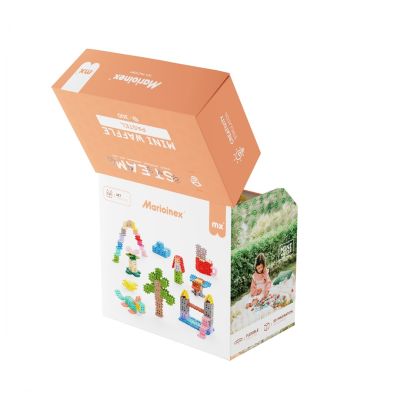 8. Klocki konstrukcyjne Marioinex Mini Waffle, 300 elementów pastelowe