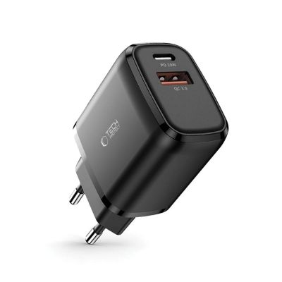 2. Ładowarka Tech-Protect C20W sieciowa USB-C PD 20W / USB-A QC 3.0 - czarna