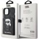 9. Etui Karl Lagerfeld Saffiano Cardslots and Stand Monogram Ikonik Patch do iPhone 15 - czarne