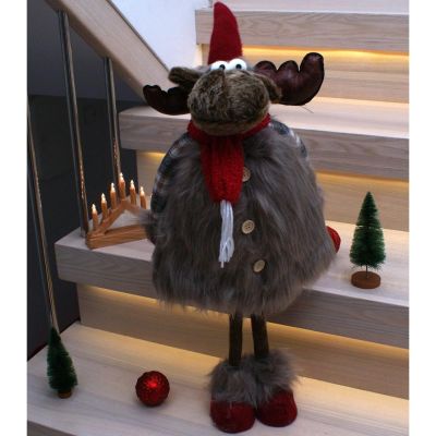 24. RENIFER ŚWIĄTECZNY DEKORACYJNY PLUSZOWY 62-67CM