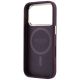 7. Etui Guess Grained Triangle Logo MagSafe na iPhone 18 Pro / 17 Pro - burgundowe